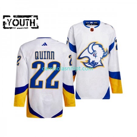 Camiseta Buffalo Sabres JACK QUINN 22 Adidas 2022-2023 Reverse Retro Branco Authentic - Criança